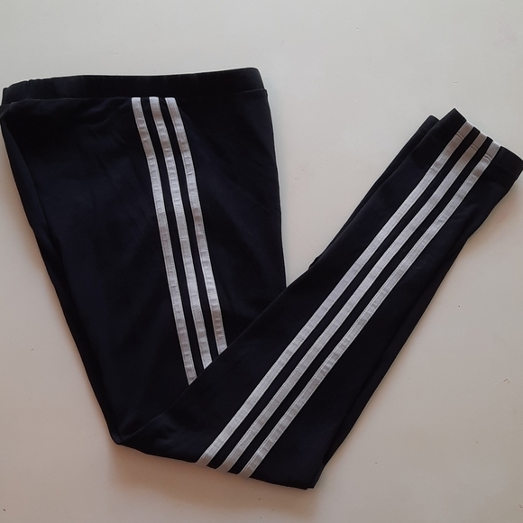 Adidas extra small black white athletic leggings - Picture 1 of 9